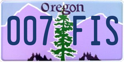 OR license plate 007FIS
