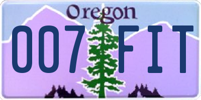 OR license plate 007FIT