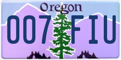 OR license plate 007FIU