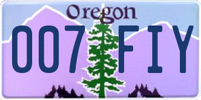 OR license plate 007FIY