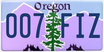 OR license plate 007FIZ