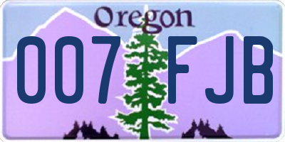 OR license plate 007FJB