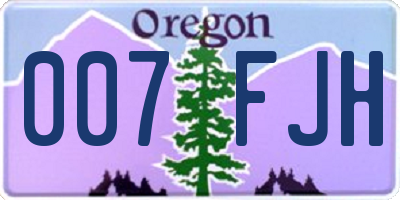 OR license plate 007FJH