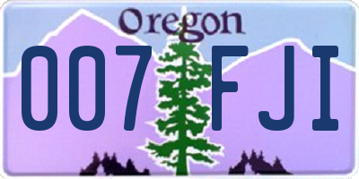 OR license plate 007FJI