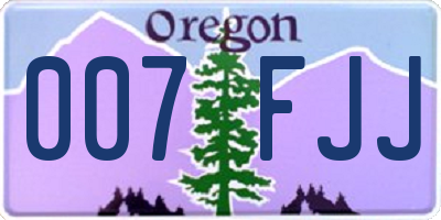 OR license plate 007FJJ