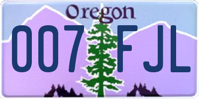 OR license plate 007FJL