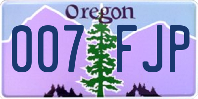 OR license plate 007FJP