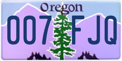 OR license plate 007FJQ