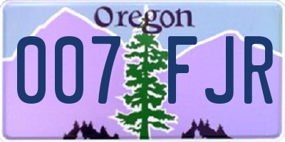 OR license plate 007FJR