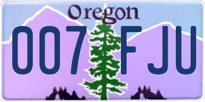 OR license plate 007FJU