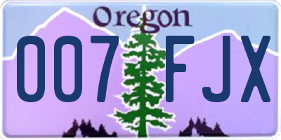 OR license plate 007FJX