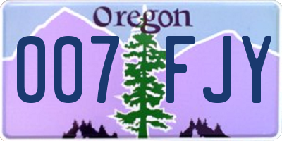 OR license plate 007FJY
