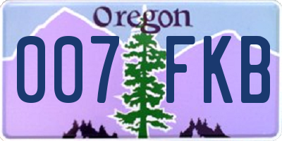 OR license plate 007FKB