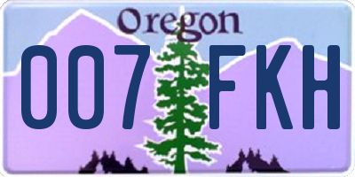 OR license plate 007FKH