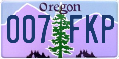OR license plate 007FKP