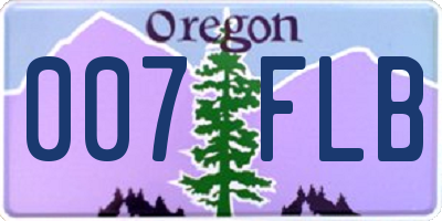 OR license plate 007FLB