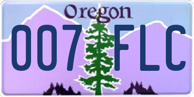 OR license plate 007FLC