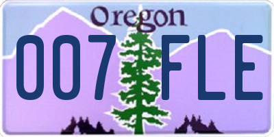 OR license plate 007FLE