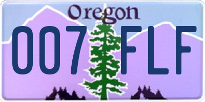 OR license plate 007FLF