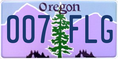 OR license plate 007FLG