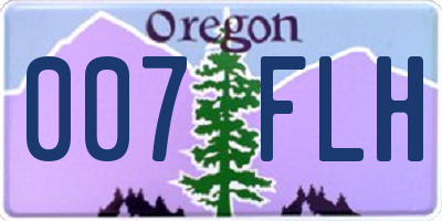 OR license plate 007FLH