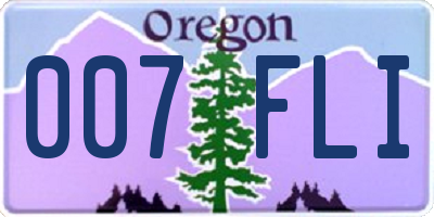 OR license plate 007FLI