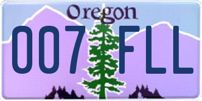 OR license plate 007FLL