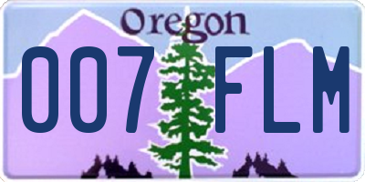 OR license plate 007FLM