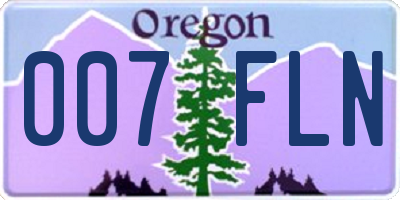OR license plate 007FLN