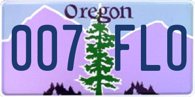 OR license plate 007FLO