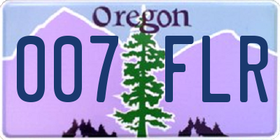 OR license plate 007FLR