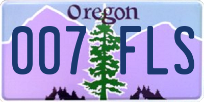 OR license plate 007FLS