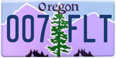 OR license plate 007FLT