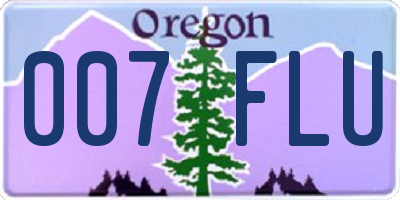 OR license plate 007FLU