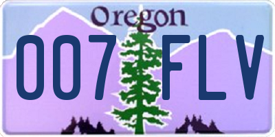 OR license plate 007FLV