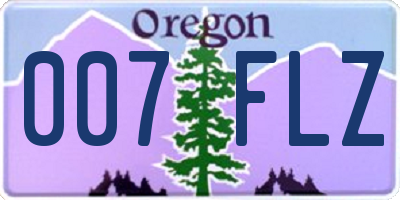 OR license plate 007FLZ