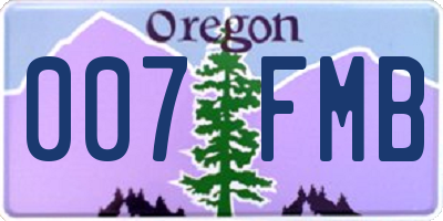 OR license plate 007FMB