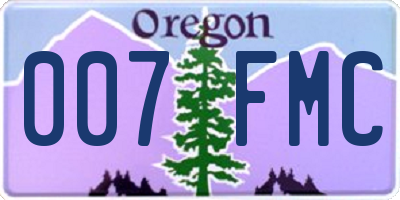 OR license plate 007FMC
