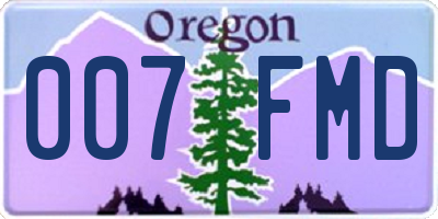OR license plate 007FMD