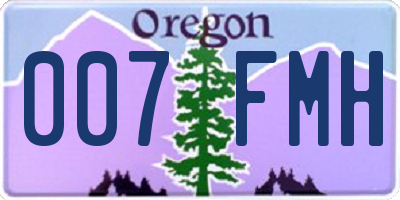 OR license plate 007FMH