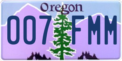 OR license plate 007FMM