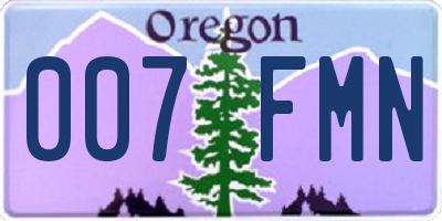 OR license plate 007FMN