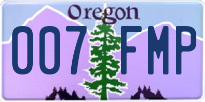 OR license plate 007FMP