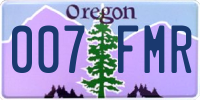 OR license plate 007FMR