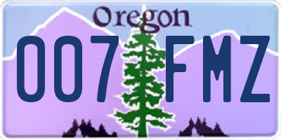 OR license plate 007FMZ
