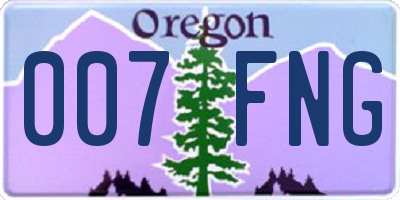 OR license plate 007FNG