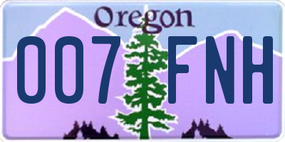 OR license plate 007FNH