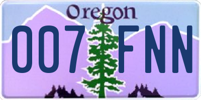 OR license plate 007FNN