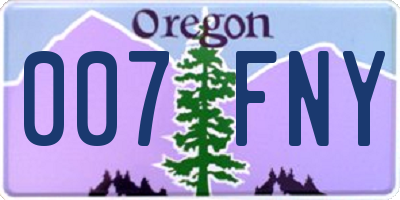 OR license plate 007FNY