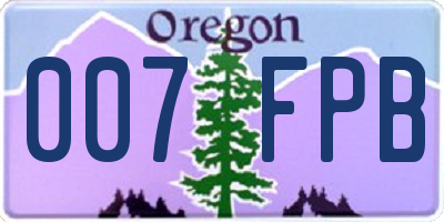 OR license plate 007FPB